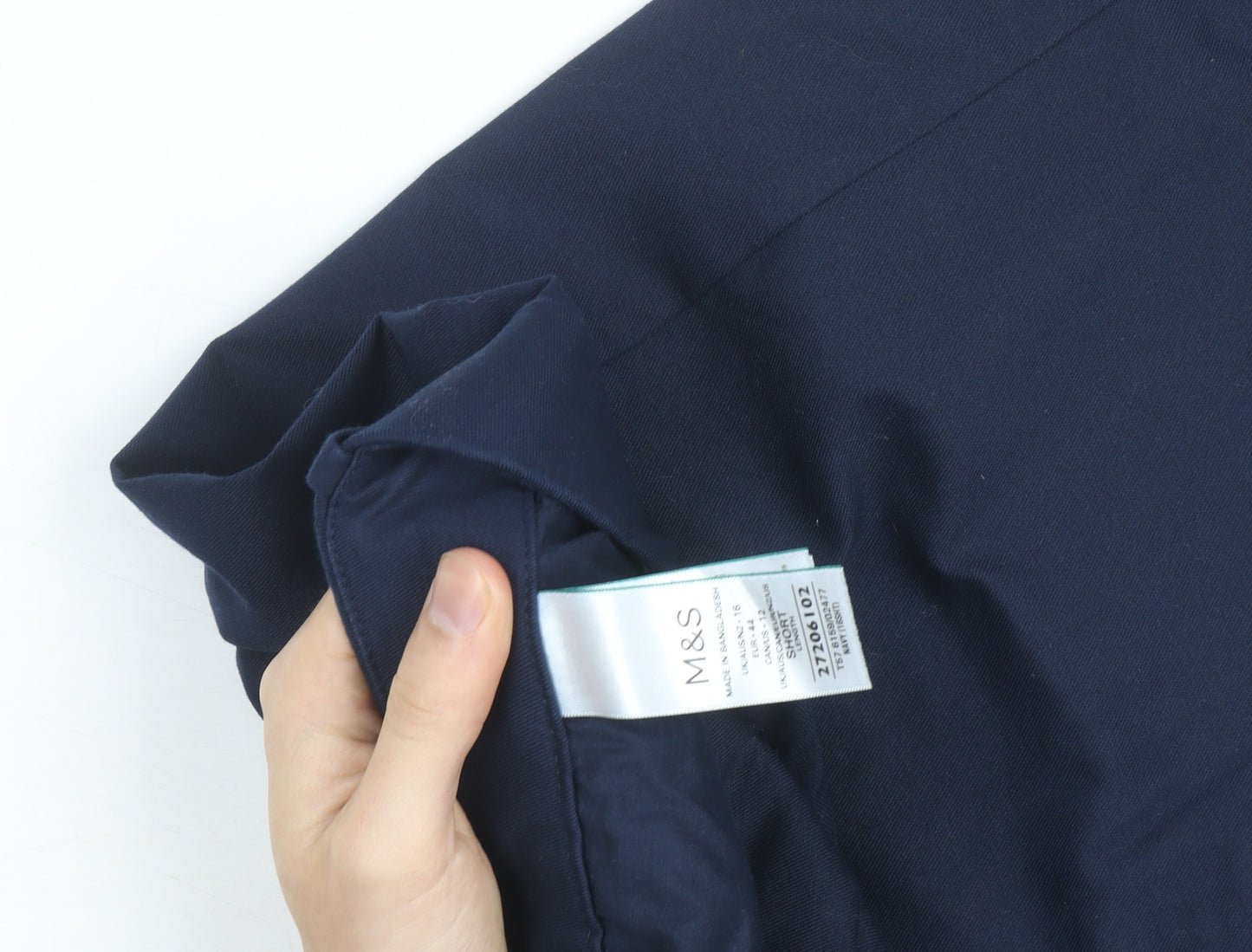 Marks and Spencer Women's Blue Cropped Wide-Leg Trousers Size 16