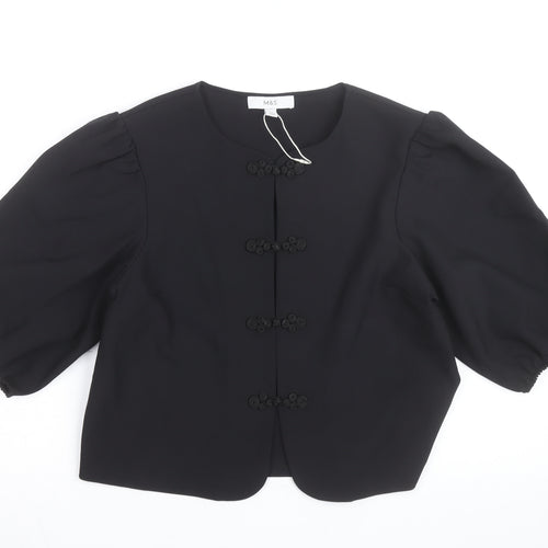 Marks and Spencer Women's Black Button Blouse Size 10 Regular