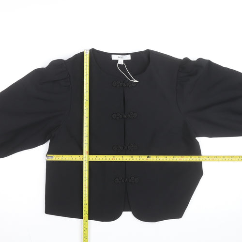Marks and Spencer Women's Black Button Blouse Size 10 Regular