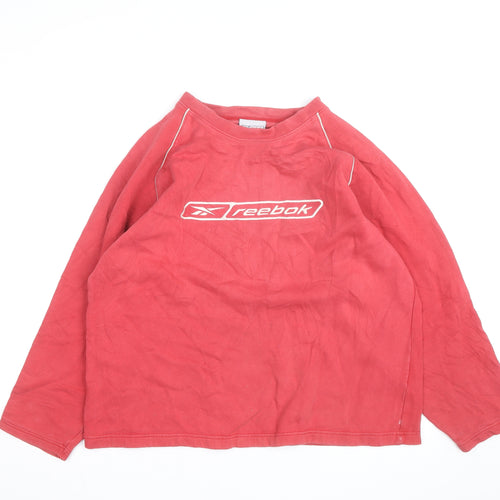 Reebok Men’s Red Logo Pullover Sweatshirt M Vintage Sportswear