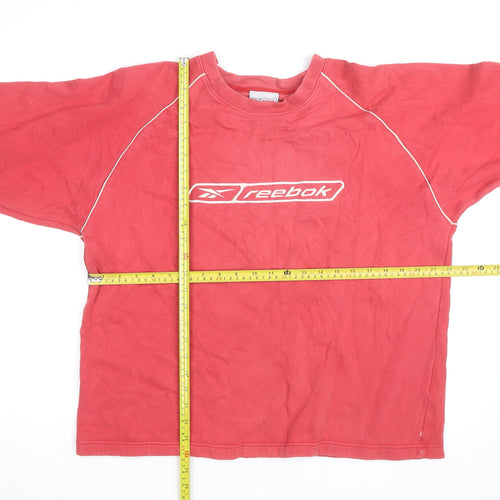 Reebok Men’s Red Logo Pullover Sweatshirt M Vintage Sportswear
