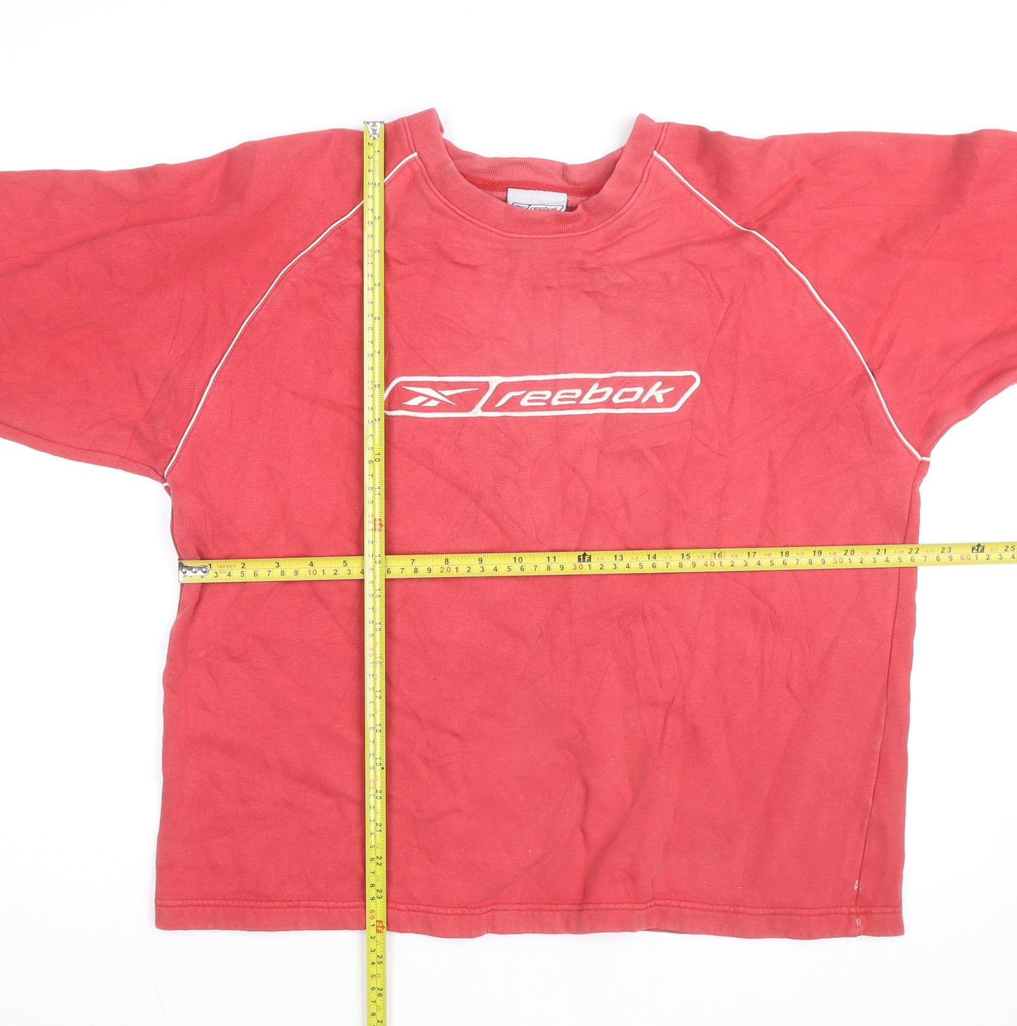 Reebok Men’s Red Logo Pullover Sweatshirt M Vintage Sportswear