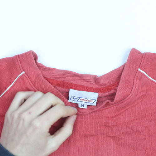 Reebok Men’s Red Logo Pullover Sweatshirt M Vintage Sportswear