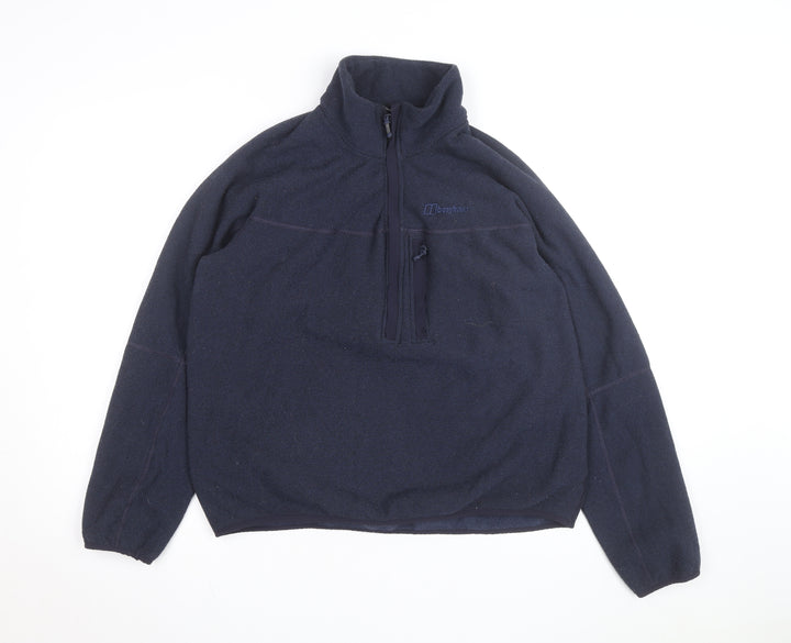 Berghaus Men Blue Fleece L 1/2 Zip Outdoor Hiking Jacket
