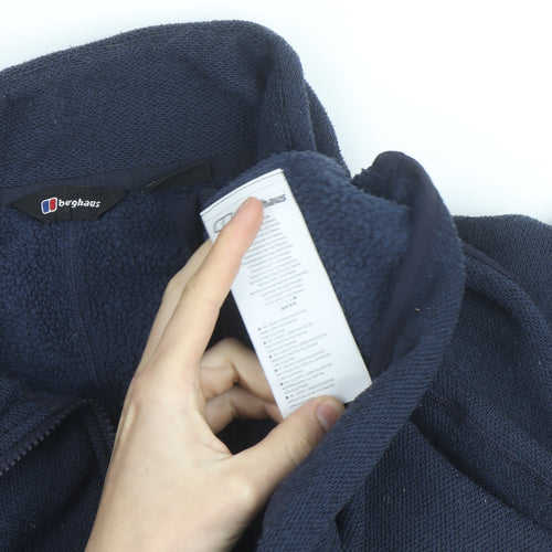 Berghaus Men Blue Fleece L 1/2 Zip Outdoor Hiking Jacket