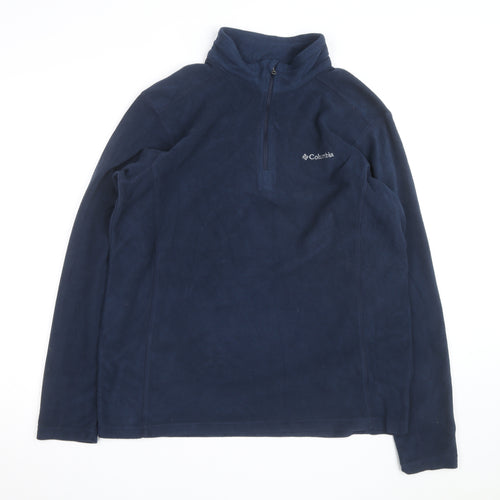 Columbia Mens Blue Fleece 1/4 Zip Pullover Sweatshirt Size L