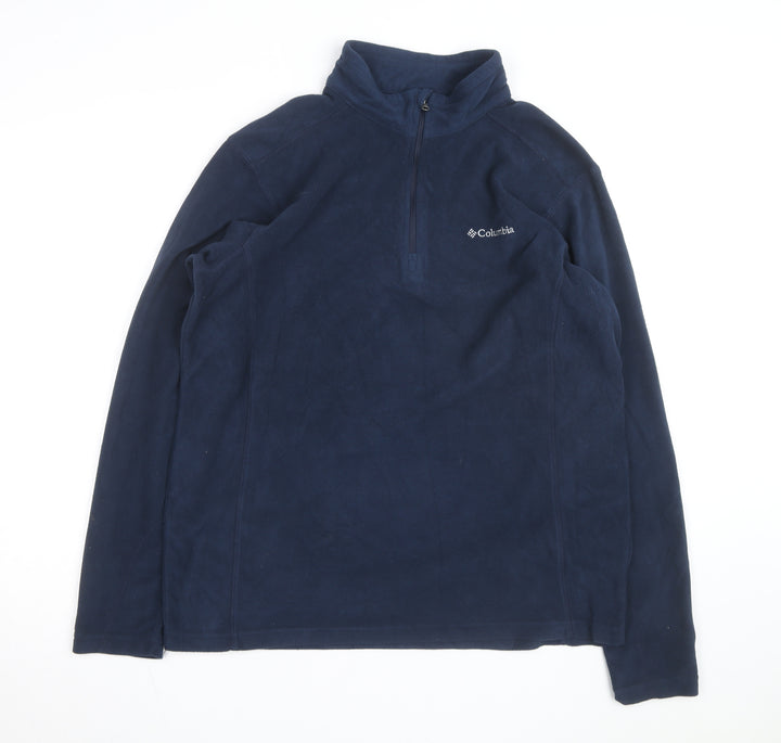 Columbia Mens Blue Fleece 1/4 Zip Pullover Sweatshirt Size L