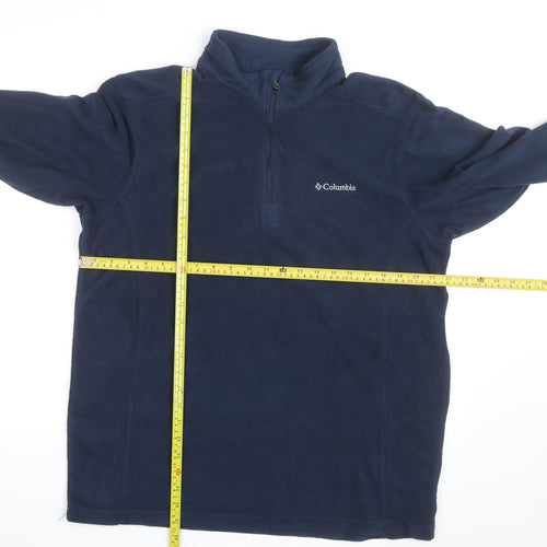 Columbia Mens Blue Fleece 1/4 Zip Pullover Sweatshirt Size L