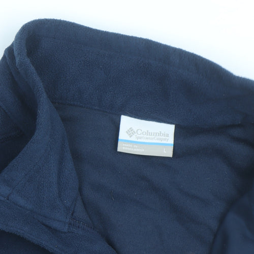 Columbia Mens Blue Fleece 1/4 Zip Pullover Sweatshirt Size L