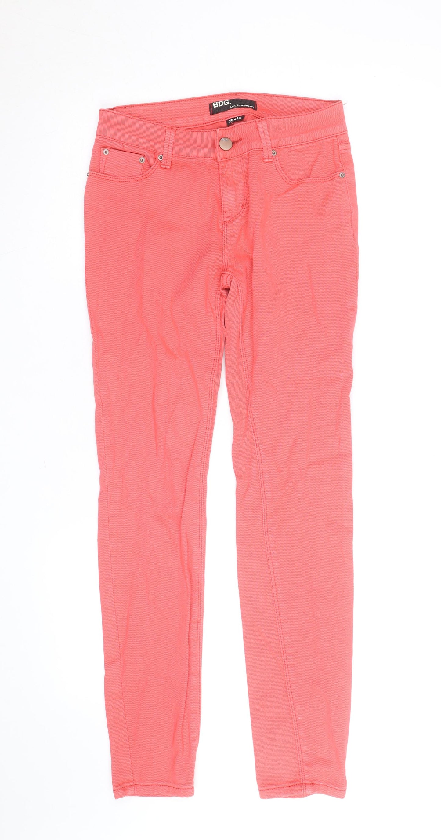 BDG Womens Pink Ankle Slim Jeans Size 10 Regular 26x30