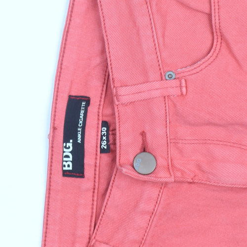BDG Womens Pink Ankle Slim Jeans Size 10 Regular 26x30