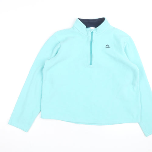 Quechua Girls Blue Fleece 1/4 Zip Pullover Sweatshirt 14-15 Years