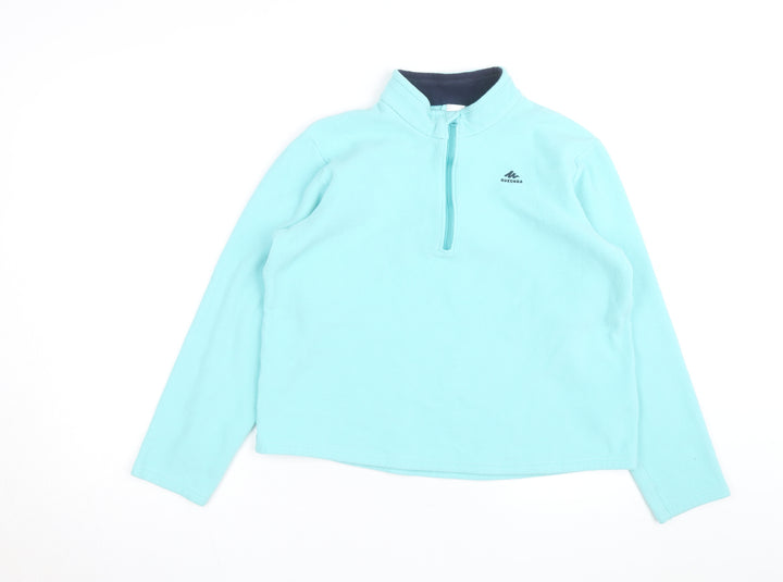 Quechua Girls Blue Fleece 1/4 Zip Pullover Sweatshirt 14-15 Years