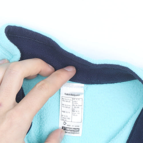 Quechua Girls Blue Fleece 1/4 Zip Pullover Sweatshirt 14-15 Years