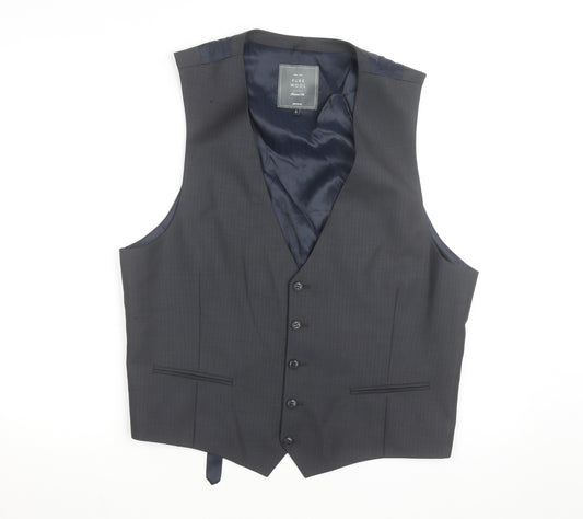 John Lewis Men's Grey Pure Wool Tailored Fit Waistcoat Size 44