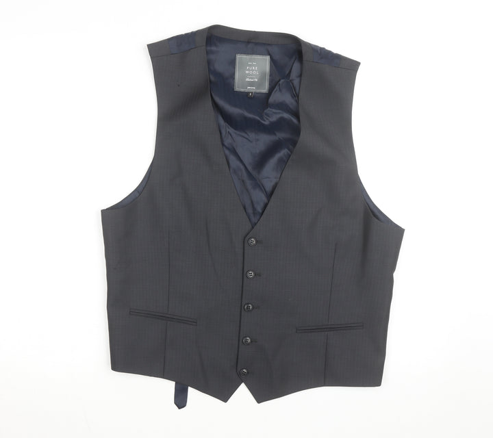 John Lewis Men's Grey Pure Wool Tailored Fit Waistcoat Size 44