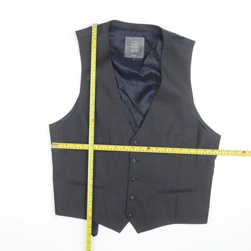 John Lewis Men's Grey Pure Wool Tailored Fit Waistcoat Size 44