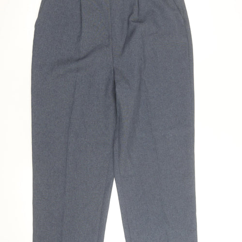 Bonmarché Women Blue Size 14 Straight Leg Elastic Waist Trousers