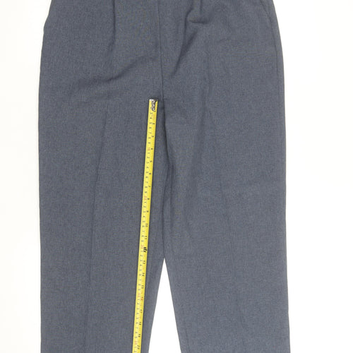 Bonmarché Women Blue Size 14 Straight Leg Elastic Waist Trousers