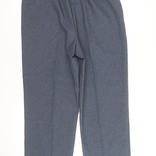 Bonmarché Women Blue Size 14 Straight Leg Elastic Waist Trousers