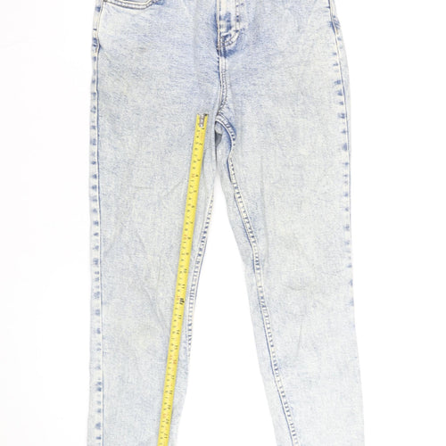 New Look Women Blue Acid Wash Mom Jeans Size 8 High Rise Denim