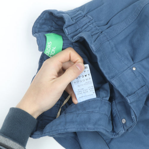 United Colors of Benetton Women Blue Cargo Trousers Size 12