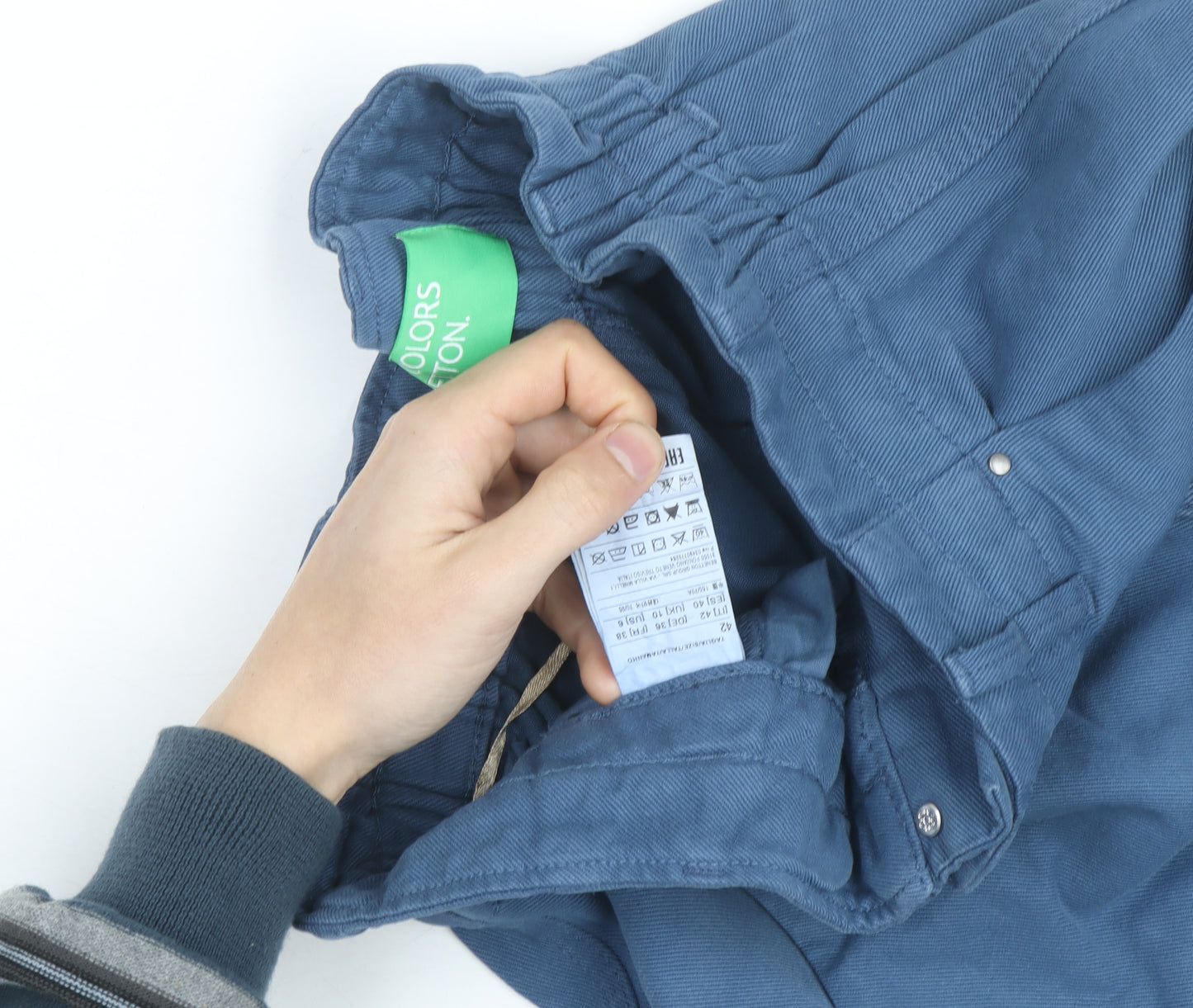 United Colors of Benetton Women Blue Cargo Trousers Size 12