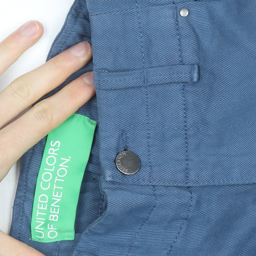 United Colors of Benetton Women Blue Cargo Trousers Size 12