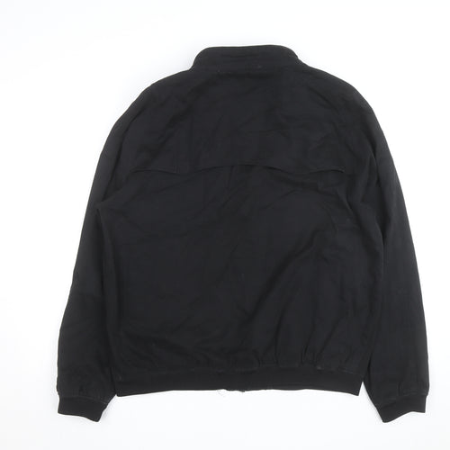 Topman Men's Black Bomber Jacket 2XL Cotton Blend Stand-Up Collar