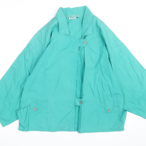 Dio by Reldan Women's Green Cotton Kimono Blouse Size 10