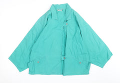 Dio by Reldan Women's Green Cotton Kimono Blouse Size 10