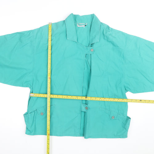 Dio by Reldan Women's Green Cotton Kimono Blouse Size 10