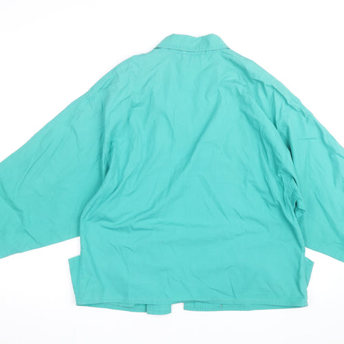 Dio by Reldan Women's Green Cotton Kimono Blouse Size 10