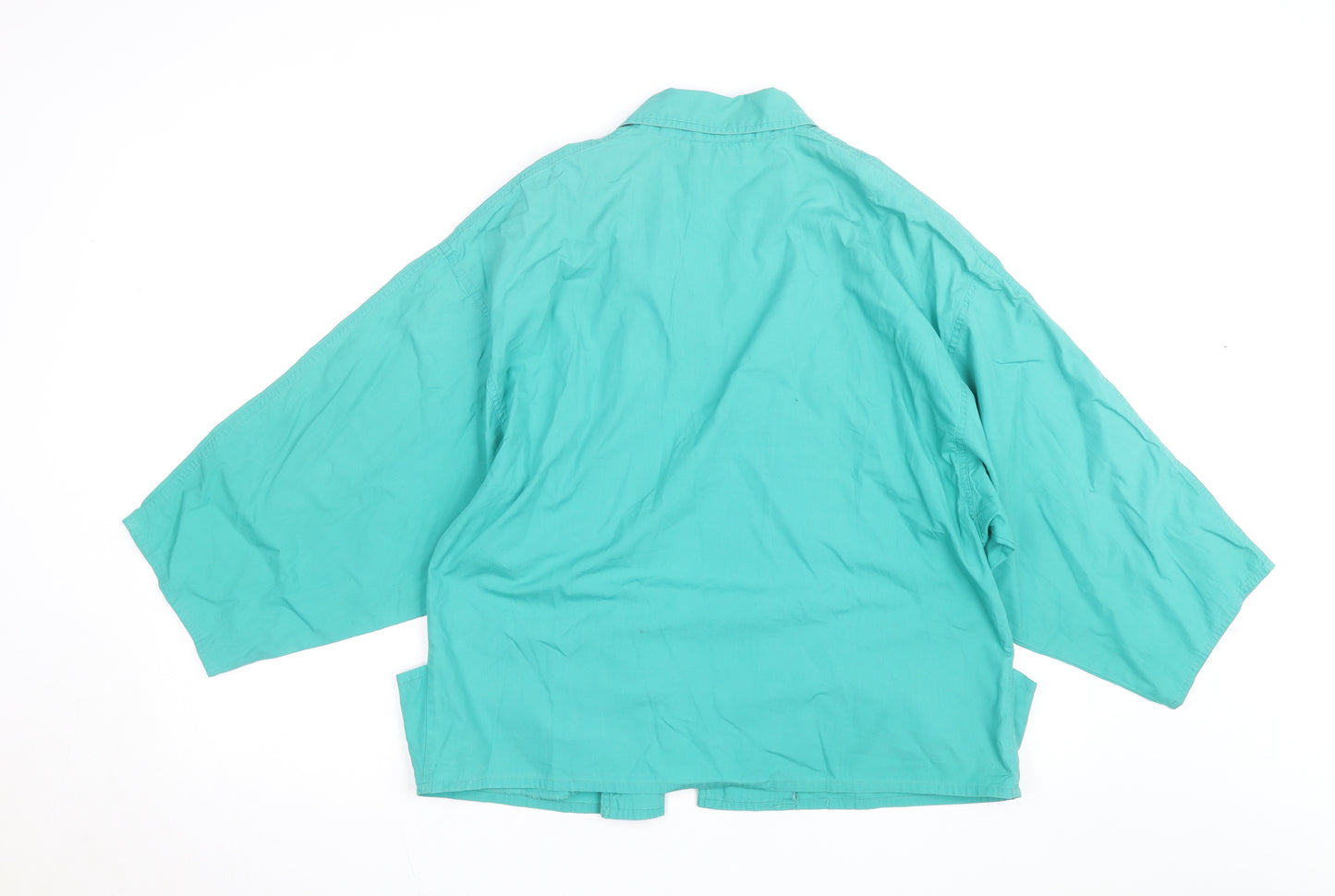 Dio by Reldan Women's Green Cotton Kimono Blouse Size 10