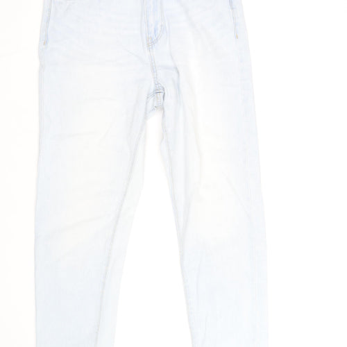 New Look Women Blue Size 10 Mom Jeans Light Wash High Rise Denim