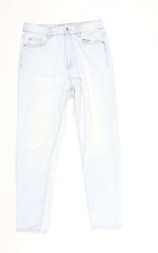New Look Women Blue Size 10 Mom Jeans Light Wash High Rise Denim