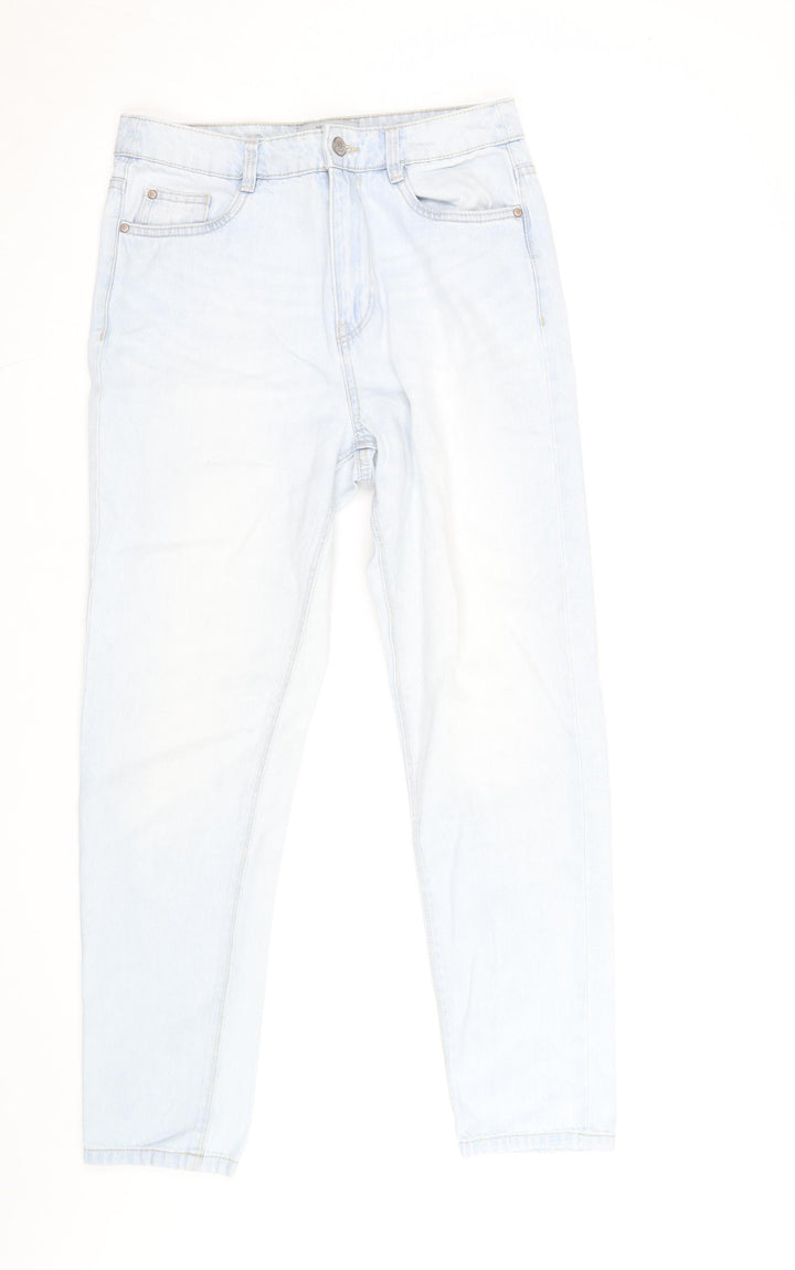 New Look Women Blue Size 10 Mom Jeans Light Wash High Rise Denim