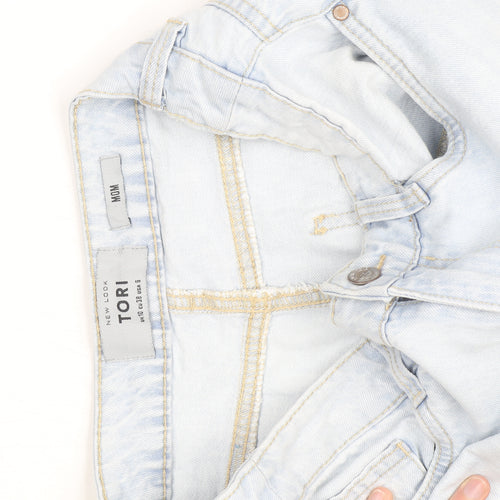 New Look Women Blue Size 10 Mom Jeans Light Wash High Rise Denim