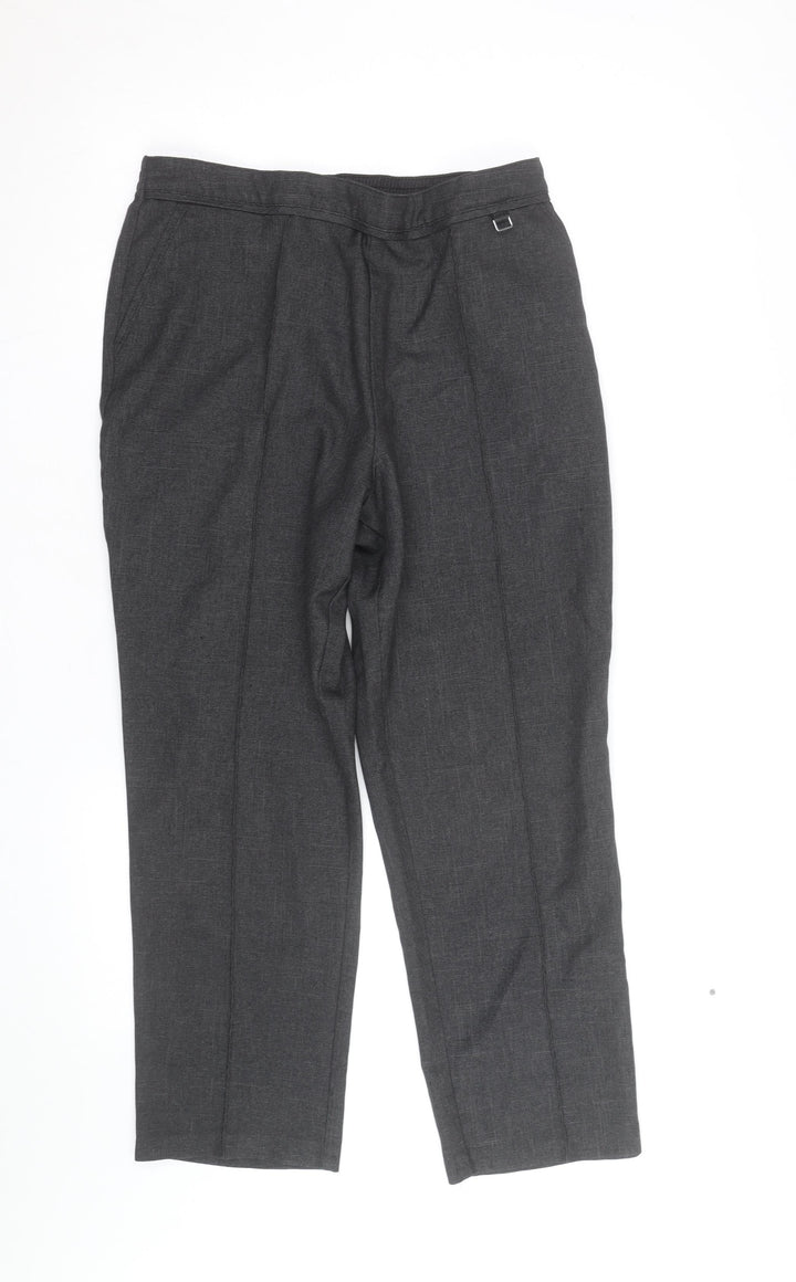 Marks and Spencer Womens Grey Size 14 Petite Stretch Work Trousers