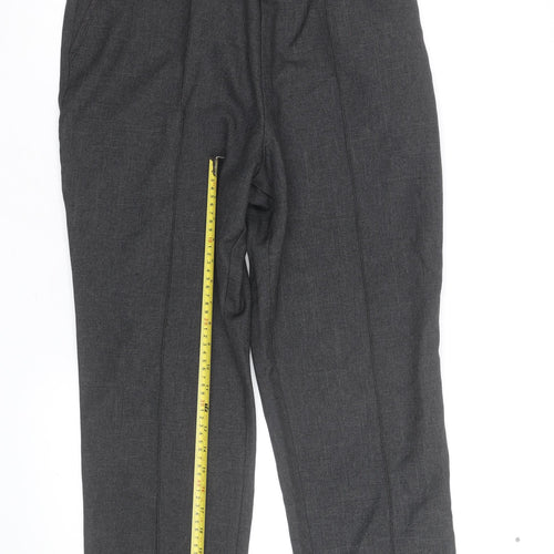 Marks and Spencer Womens Grey Size 14 Petite Stretch Work Trousers