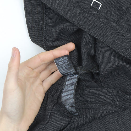 Marks and Spencer Womens Grey Size 14 Petite Stretch Work Trousers