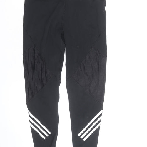 Adidas Womens Black Running Leggings Size L Moisture Wicking