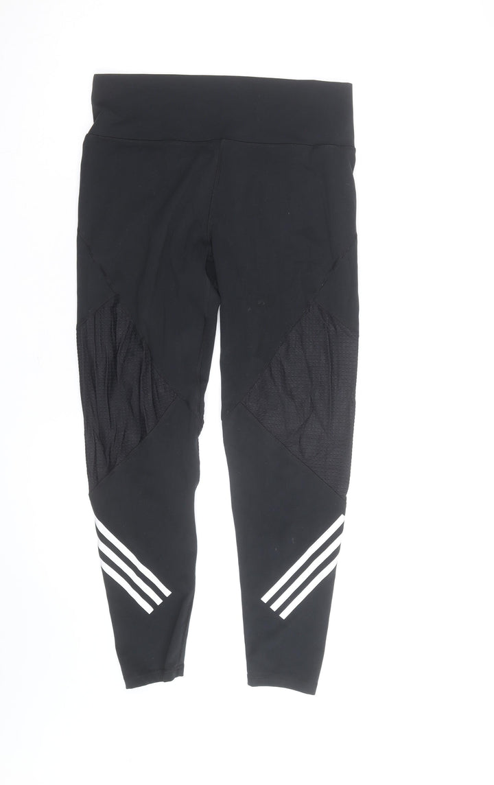 Adidas Womens Black Running Leggings Size L Moisture Wicking