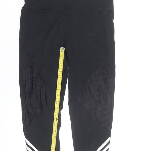 Adidas Womens Black Running Leggings Size L Moisture Wicking