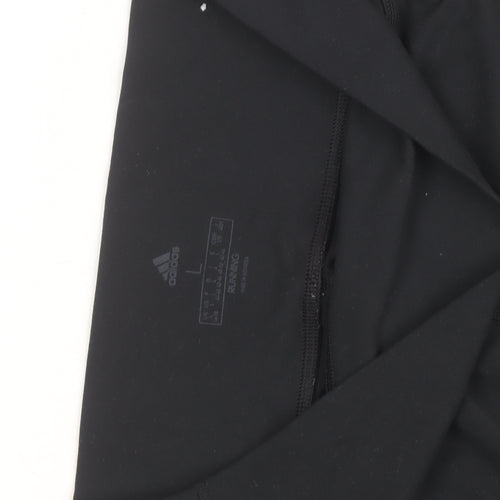 Adidas Womens Black Running Leggings Size L Moisture Wicking