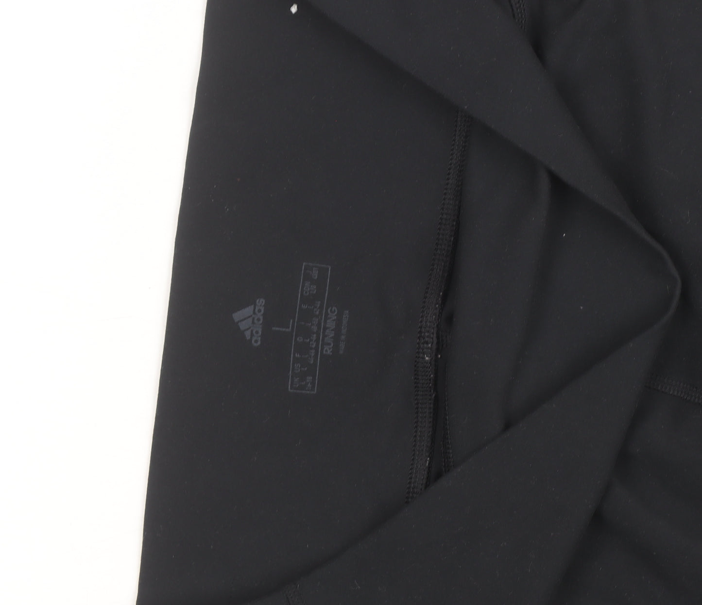 Adidas Womens Black Running Leggings Size L Moisture Wicking