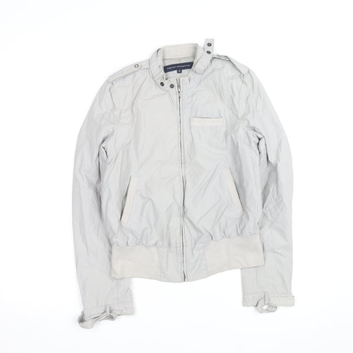 French Connection Women’s Grey Bomber Jacket Size 10 Cotton Blend