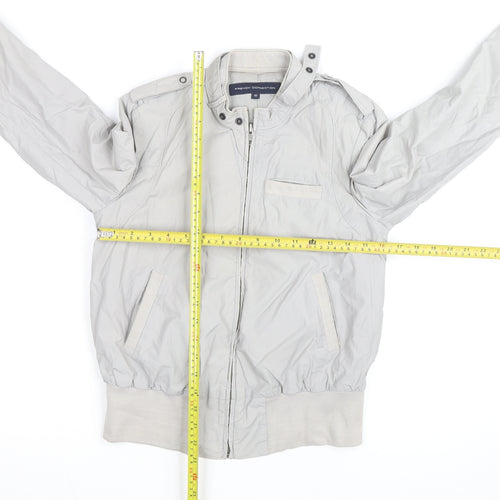 French Connection Women’s Grey Bomber Jacket Size 10 Cotton Blend