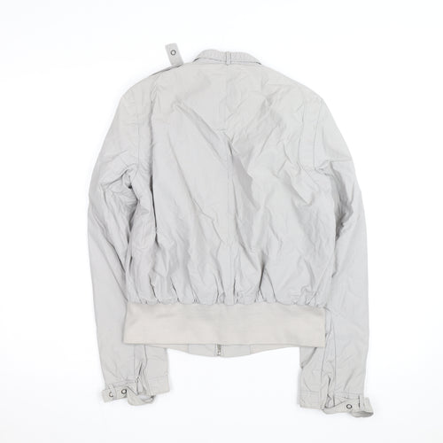 French Connection Women’s Grey Bomber Jacket Size 10 Cotton Blend