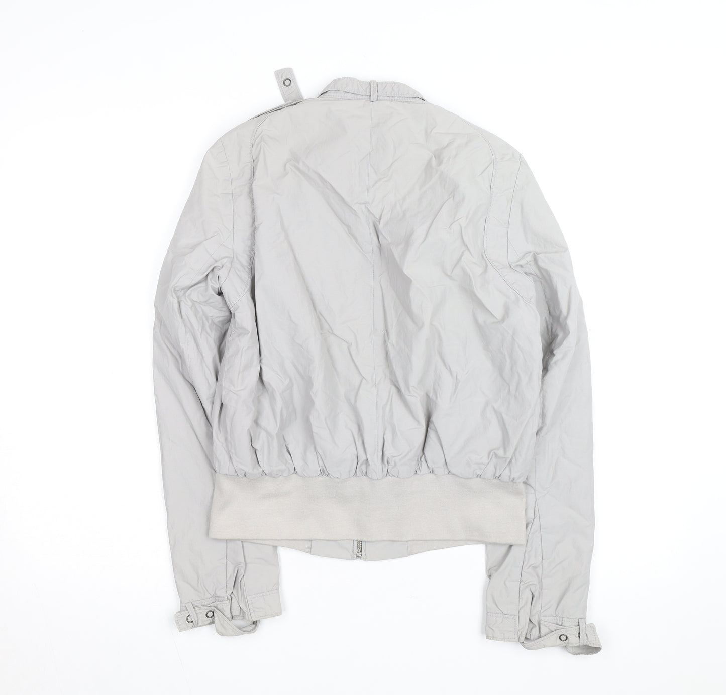 French Connection Women’s Grey Bomber Jacket Size 10 Cotton Blend